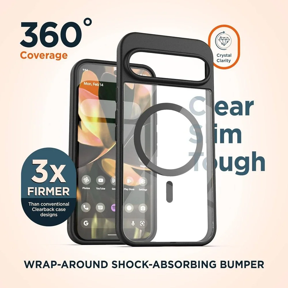 Encased Clearback Case Google Pixel 10 Pro XL Black NEW MagSafe Magnetic Wallet
